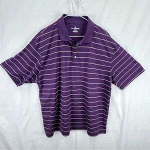 Grand Slam - Men’s Golf Shirt - Polo - XL - Purple with White Stripes